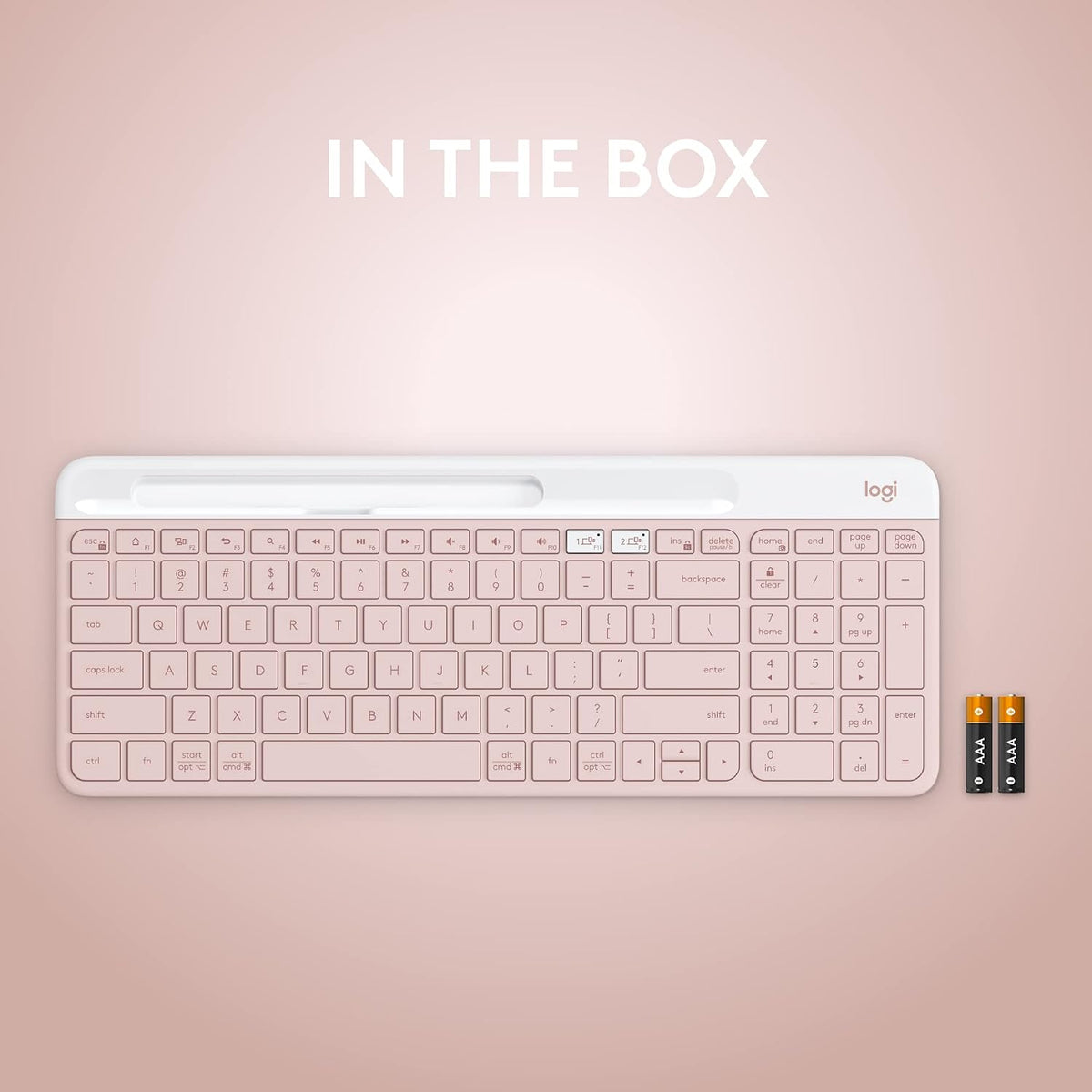 Logitech Teclado inalámbrico delgado K585 con soporte de teléfono |...