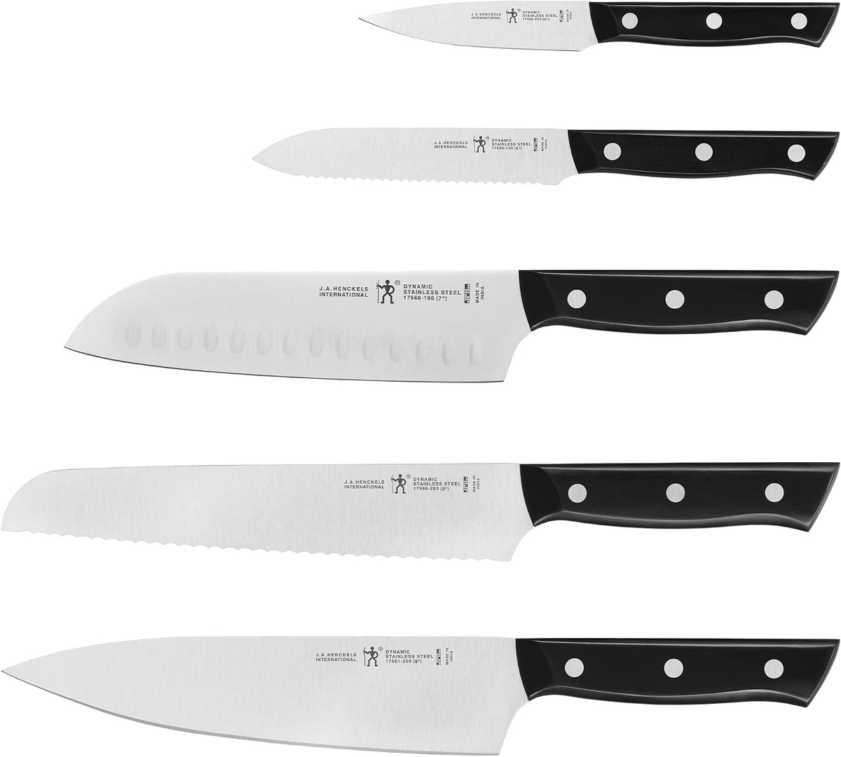 Henckels Juego de cuchillos dinámicos de 5 piezas con chef, pan, ut...