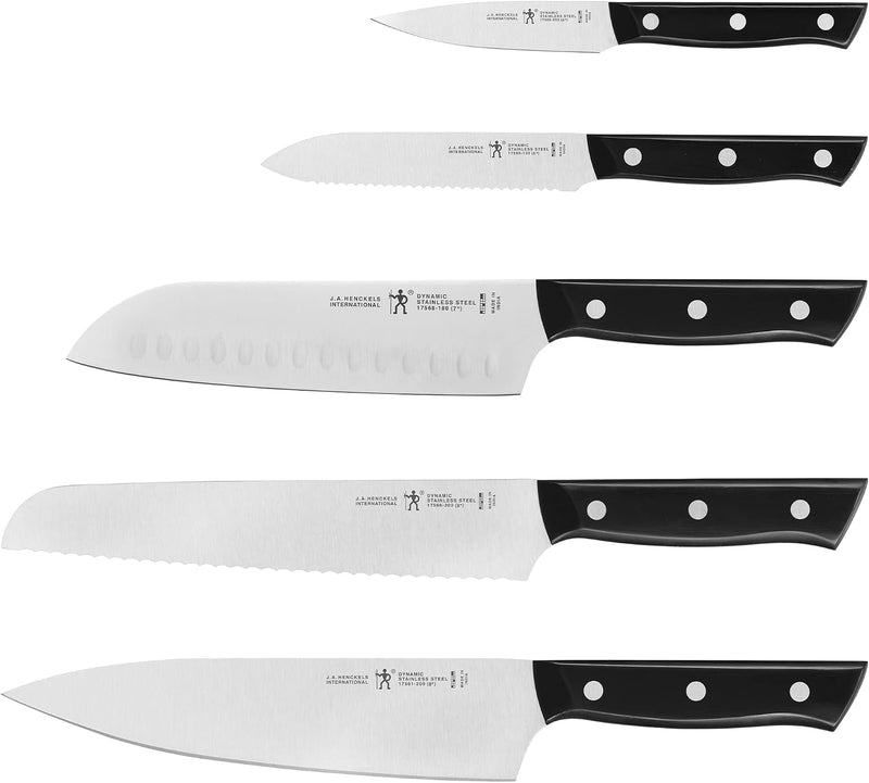 Henckels Juego de cuchillos dinámicos de 5 piezas con chef, pan, ut...