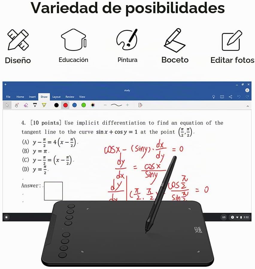XPPen - Tableta de dibujo Deco 01 V3 actualizada, sensibilidad a la...