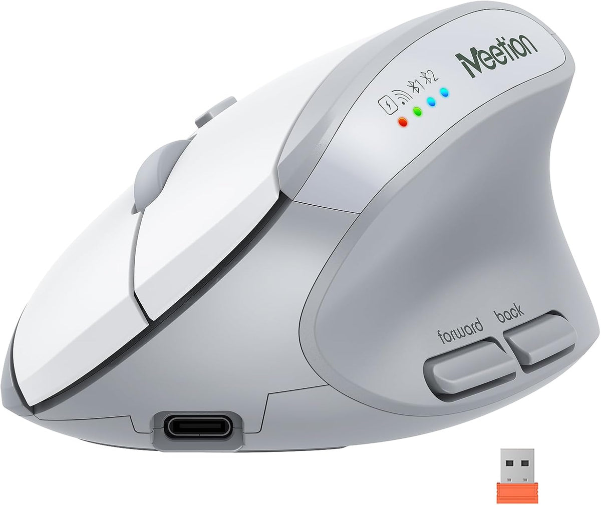 MEETION Ratón vertical ergonómico, ratón inalámbrico Bluetooth - Bl...