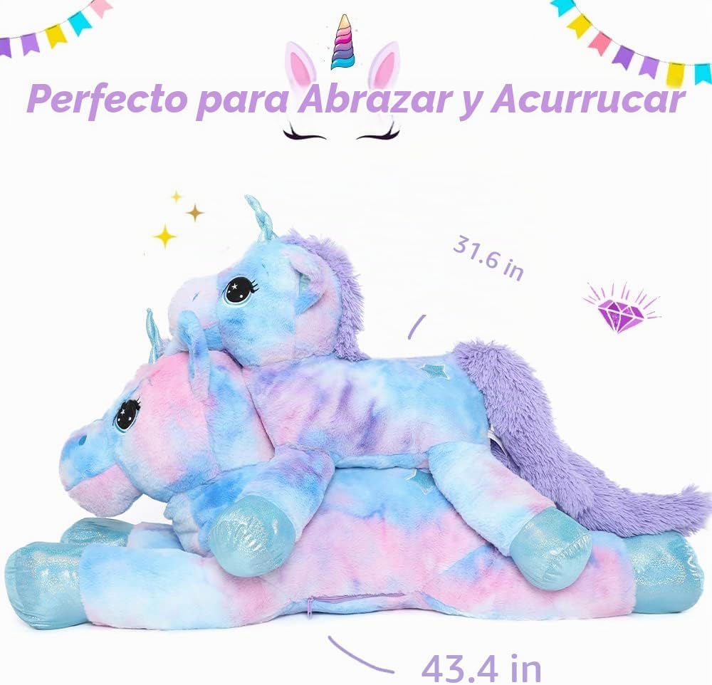 Muiteiur Animal de peluche de unicornio de 31.6 pulgadas, unicornio...
