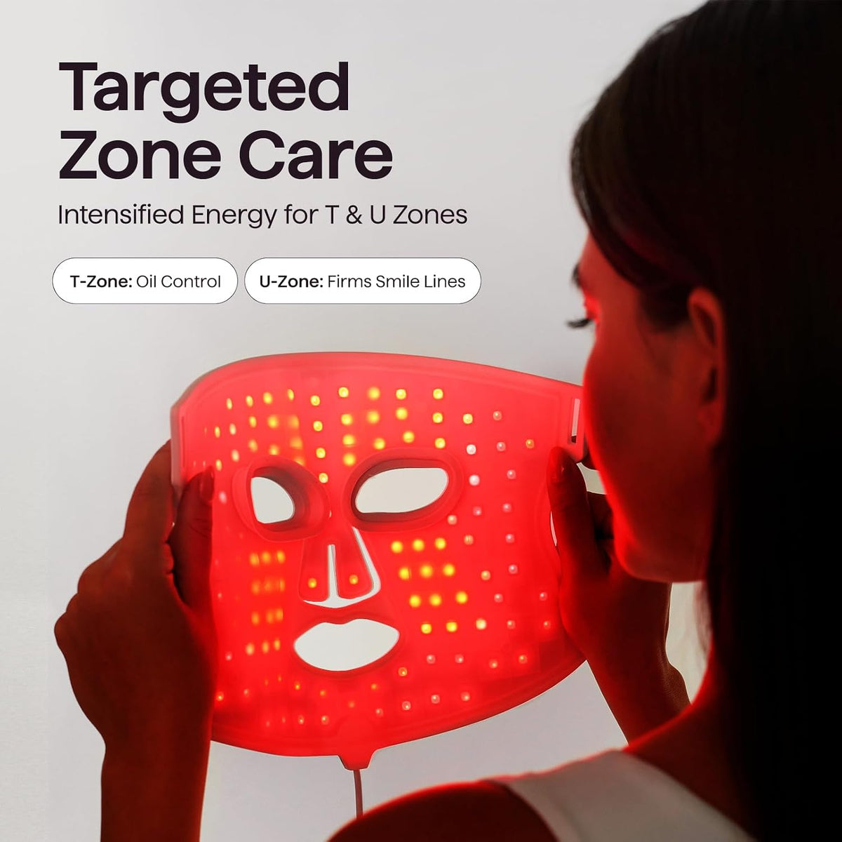 Máscara de terapia de luz roja wavytalk para la cara, máscara facia...