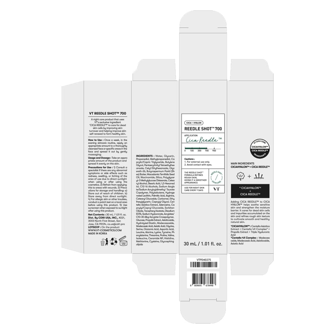 VT COSMETICS CICA Reedle Shot 700, suero de microagujas con espícul...
