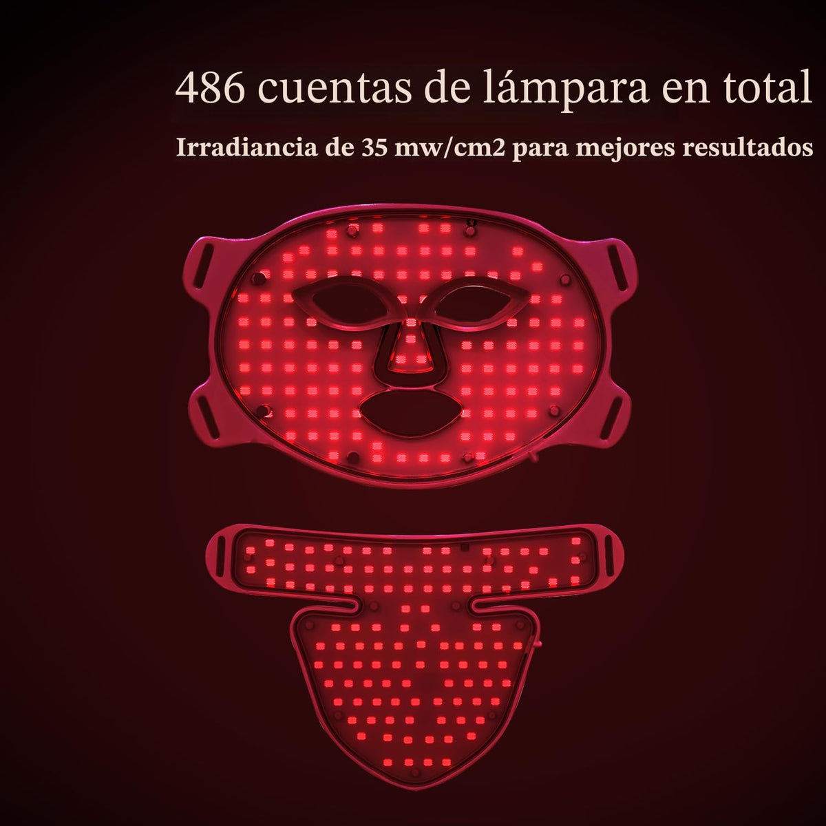 MEGELIN Máscara facial y cuello de terapia de luz roja LED | Máscar...