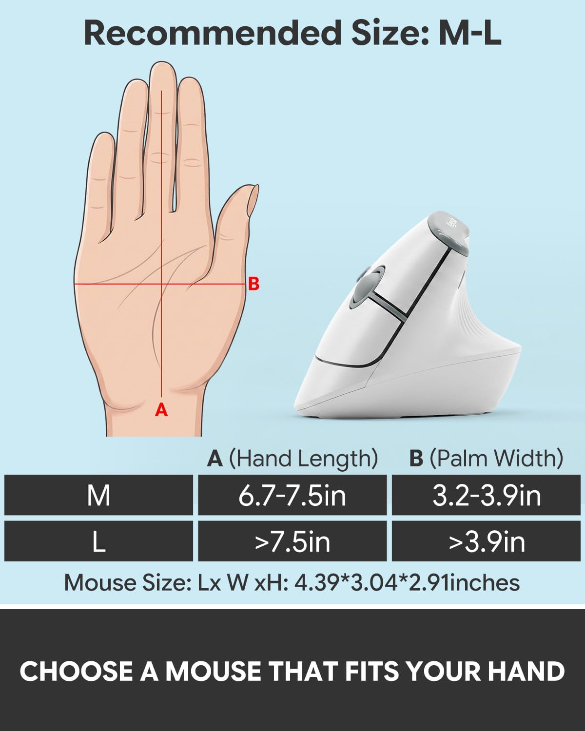 Keysla Ratón ergonómico, mouse vertical inalámbrico Bluetooth con c...