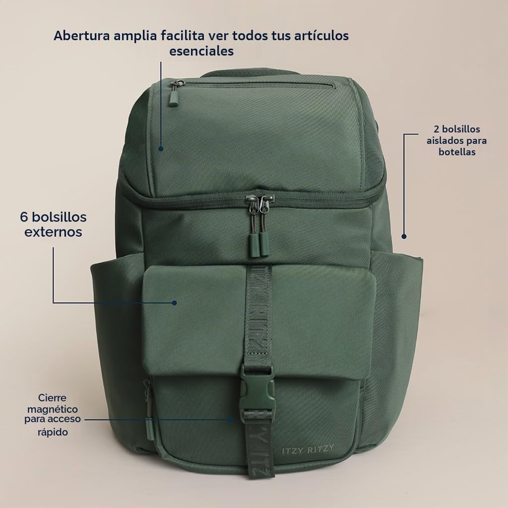 Itzy Ritzy Belong Bucket Backpack - Mochila ligera para pañales con...