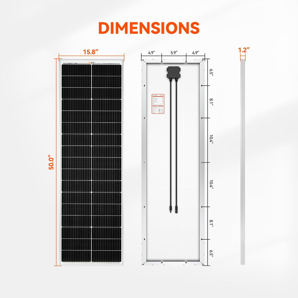 RICH SOLAR MEGA 100 Slim - Paquete de 2 paneles solares monocristal...