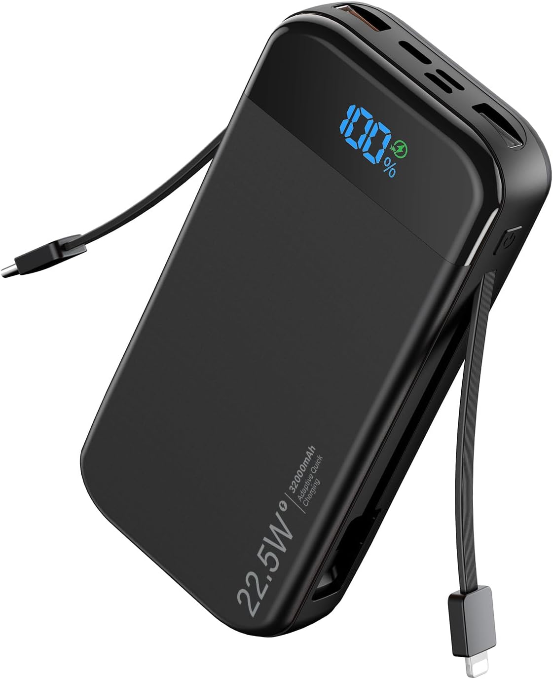 Banco de baterías para teléfono 32000 mAh 22,5 W con cables integra...