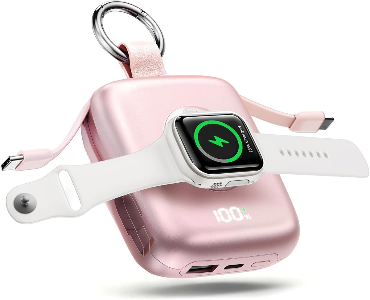 Cargador portátil 3 en 1, más pequeño 10000mAh incorporado cables 2...