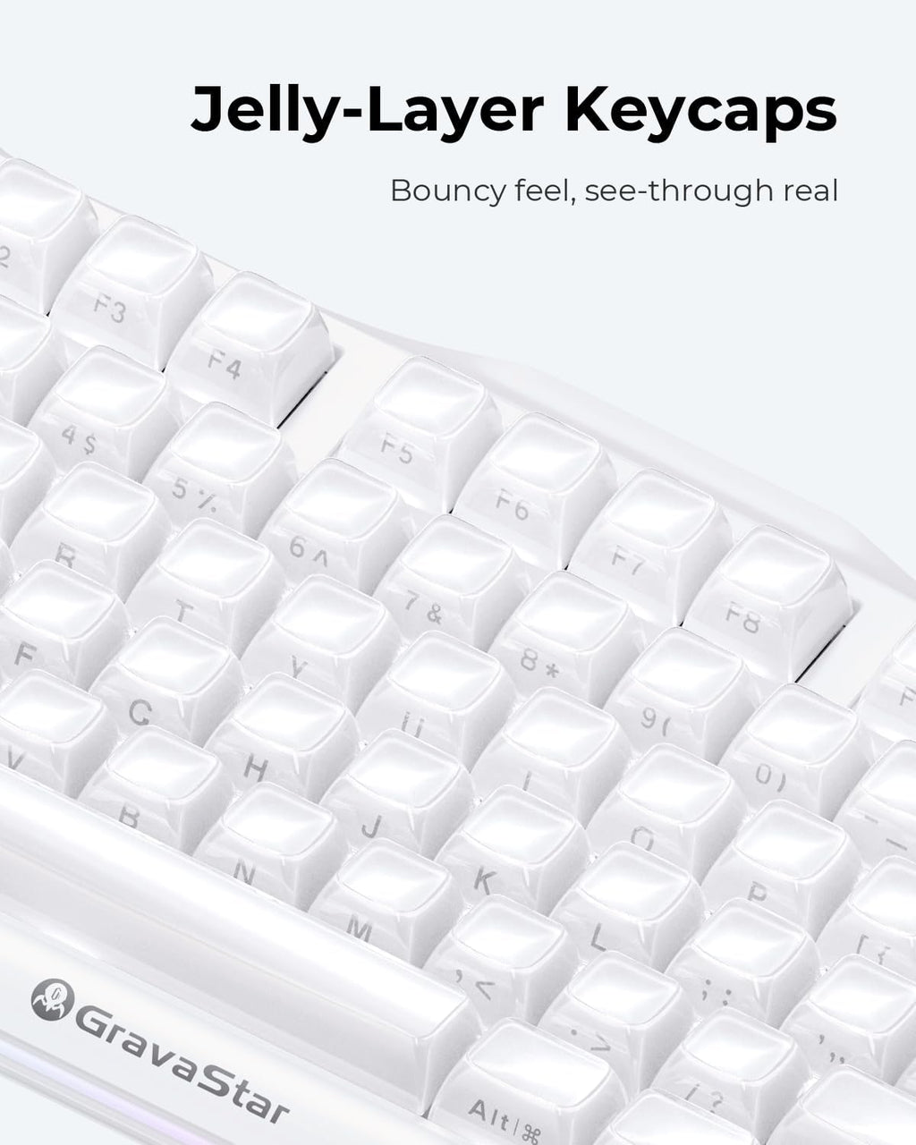 GravaStar Mercury K1 75% teclado mecánico inalámbrico para juegos,...