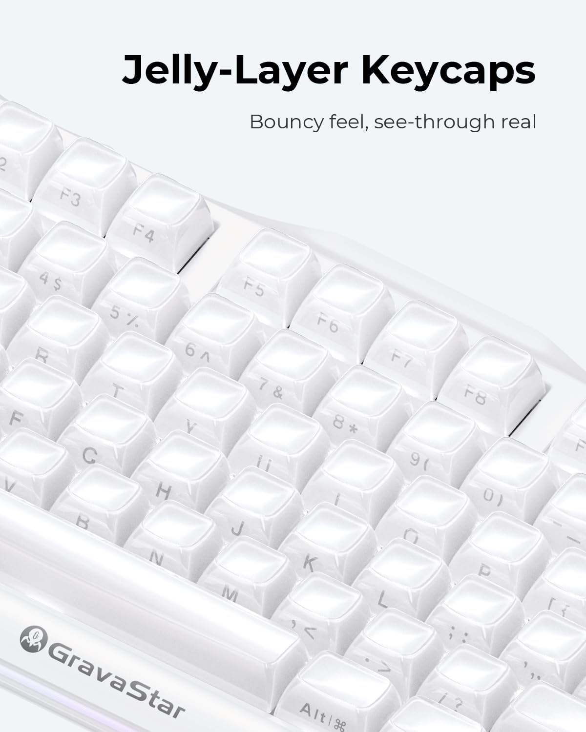 GravaStar Mercury K1 75% teclado mecánico inalámbrico para juegos,...