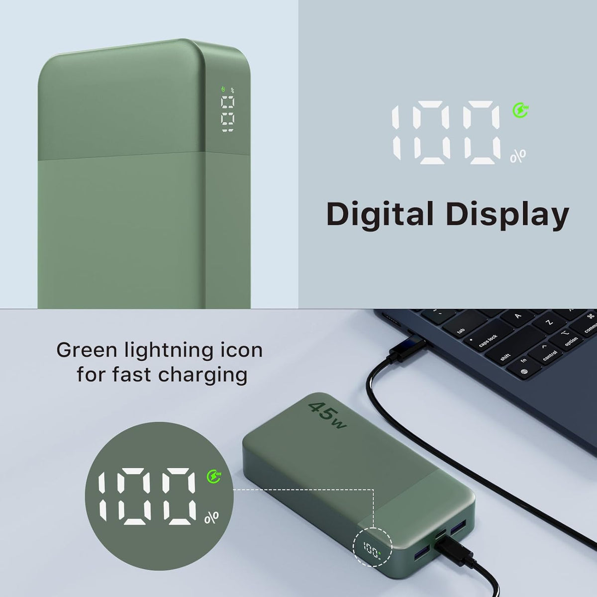 NOBIS Cargador portátil 45W 20000mAh Power Bank Carga rápida | Paqu...