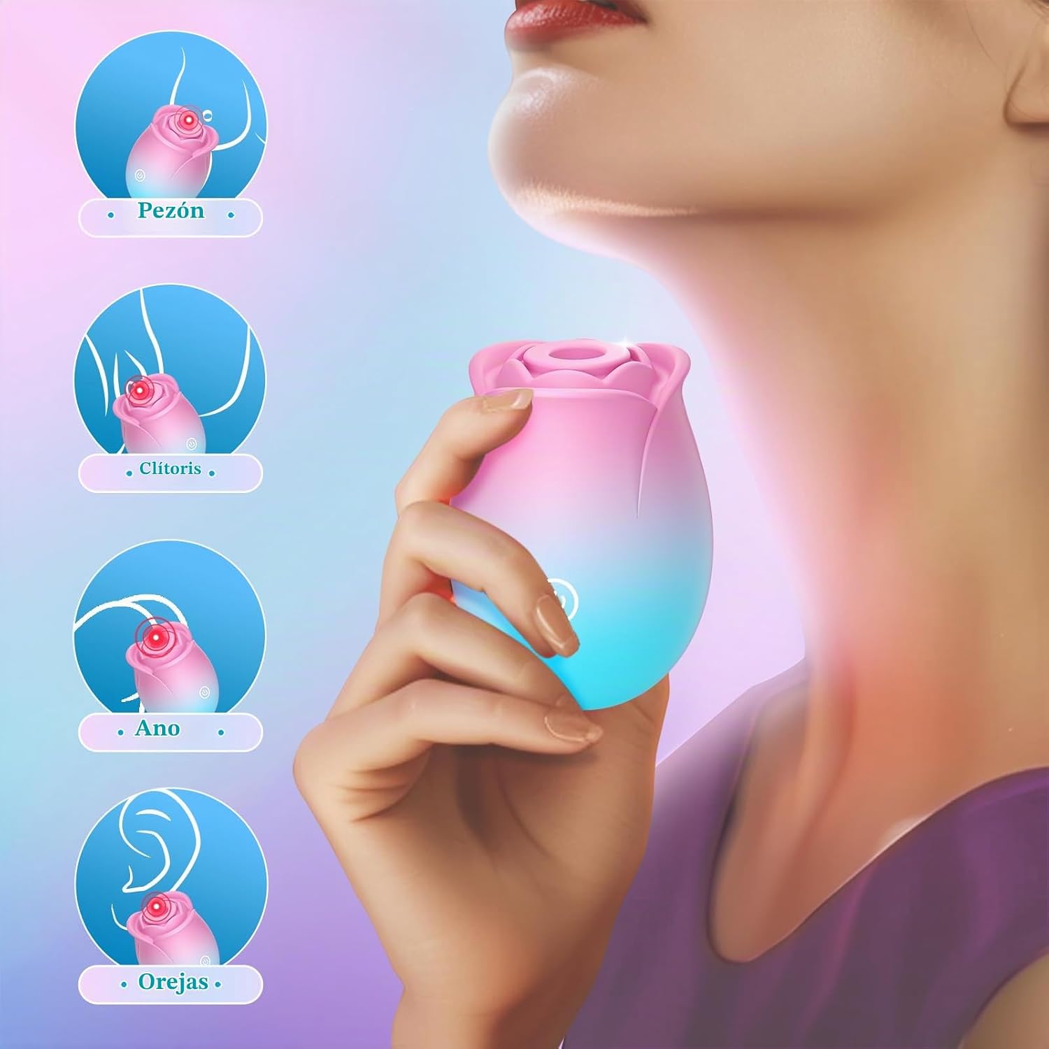 Gasevimo Juguetes para adultos, vibrador de rosas para mujeres, jug...