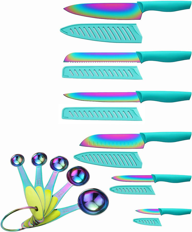 KYA37B - Juego de cuchillos con cucharas, protectores de cuchillas...