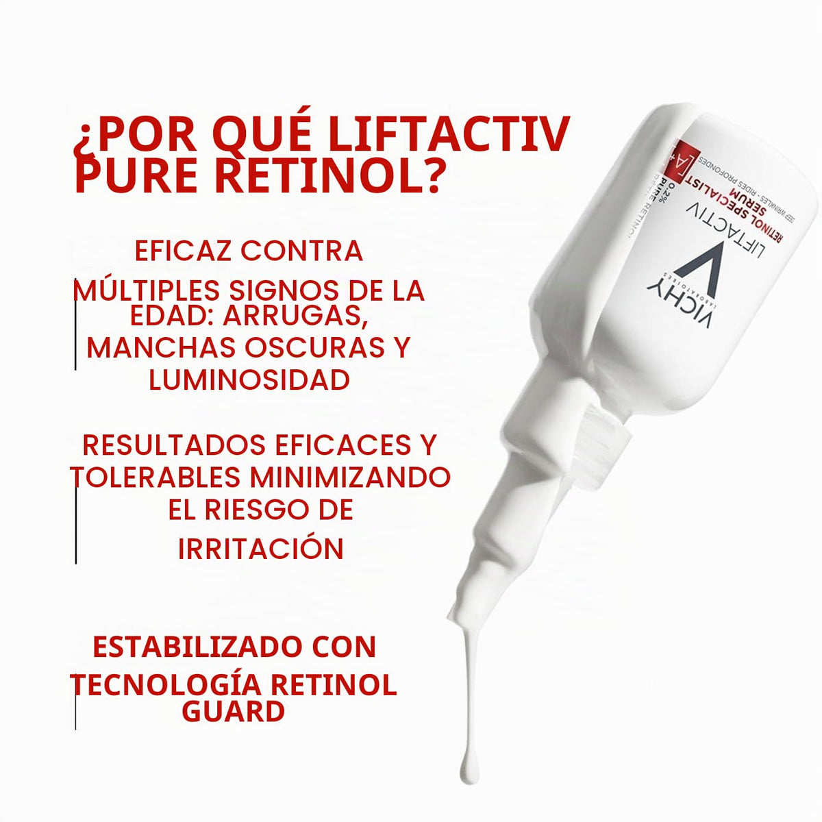 Vichy LiftActiv - Suero de retinol puro al 2% para cara con péptido...
