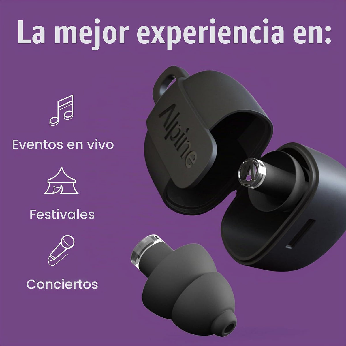 Alpine PartyPlug Tapones para los oídos para conciertos - Tapones p...