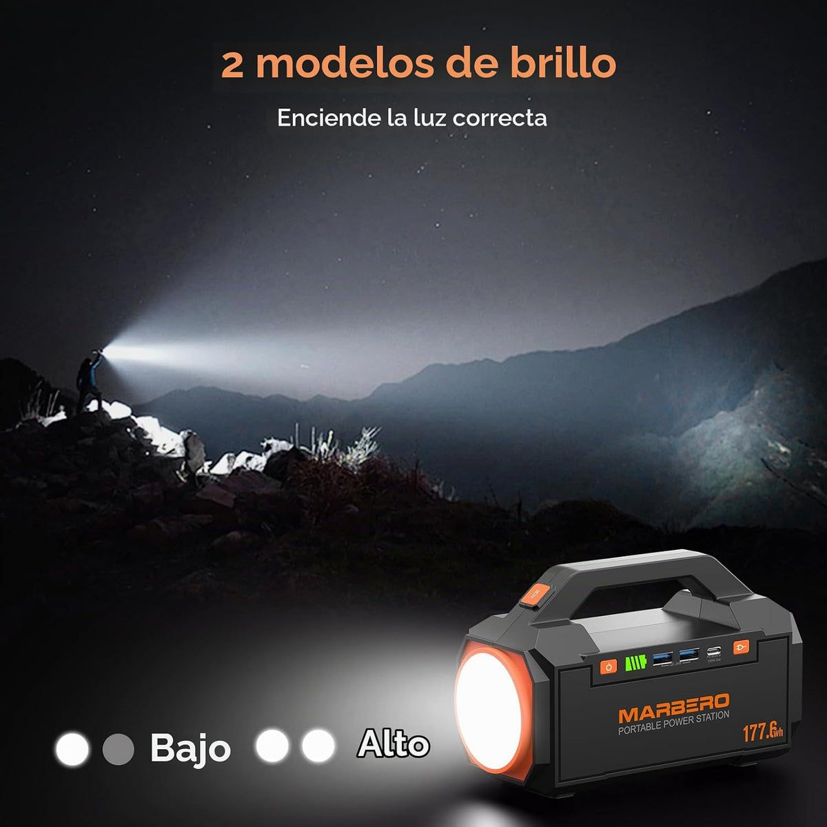 MARBERO Estación de energía portátil de 150 W, 177.6 Wh, generador...