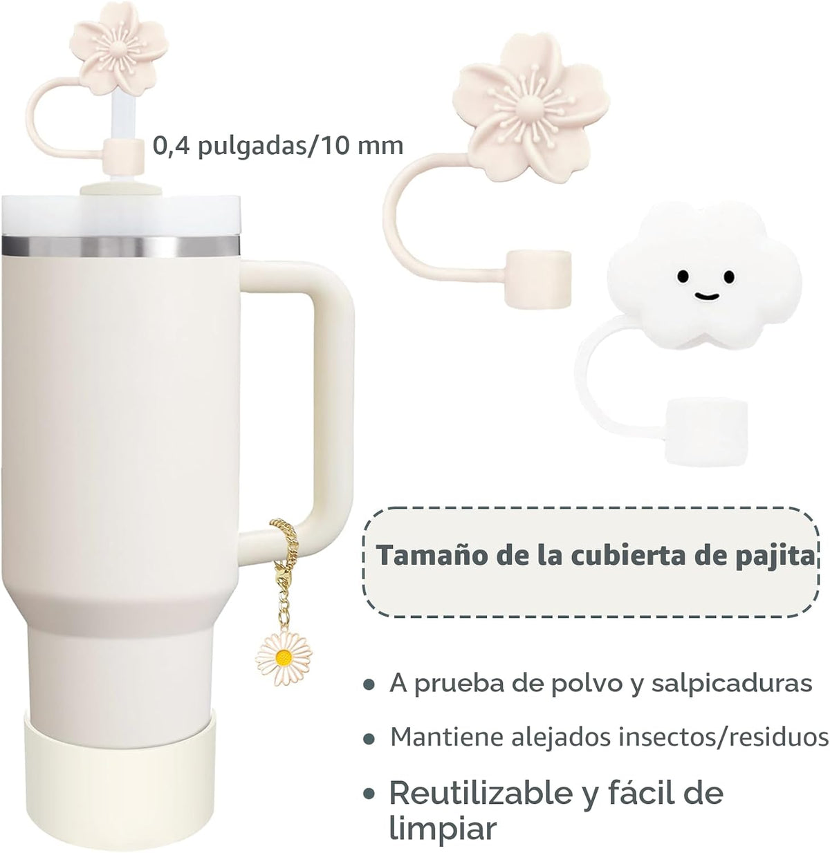 Juego de accesorios para Stanley Cup, incluye 2 fundas de popote de...