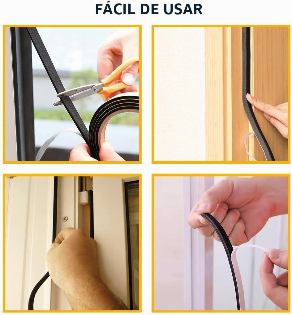 Alenor EPDM Cinta aislante de espuma negra autoadhesiva de 1\/5 x 3...