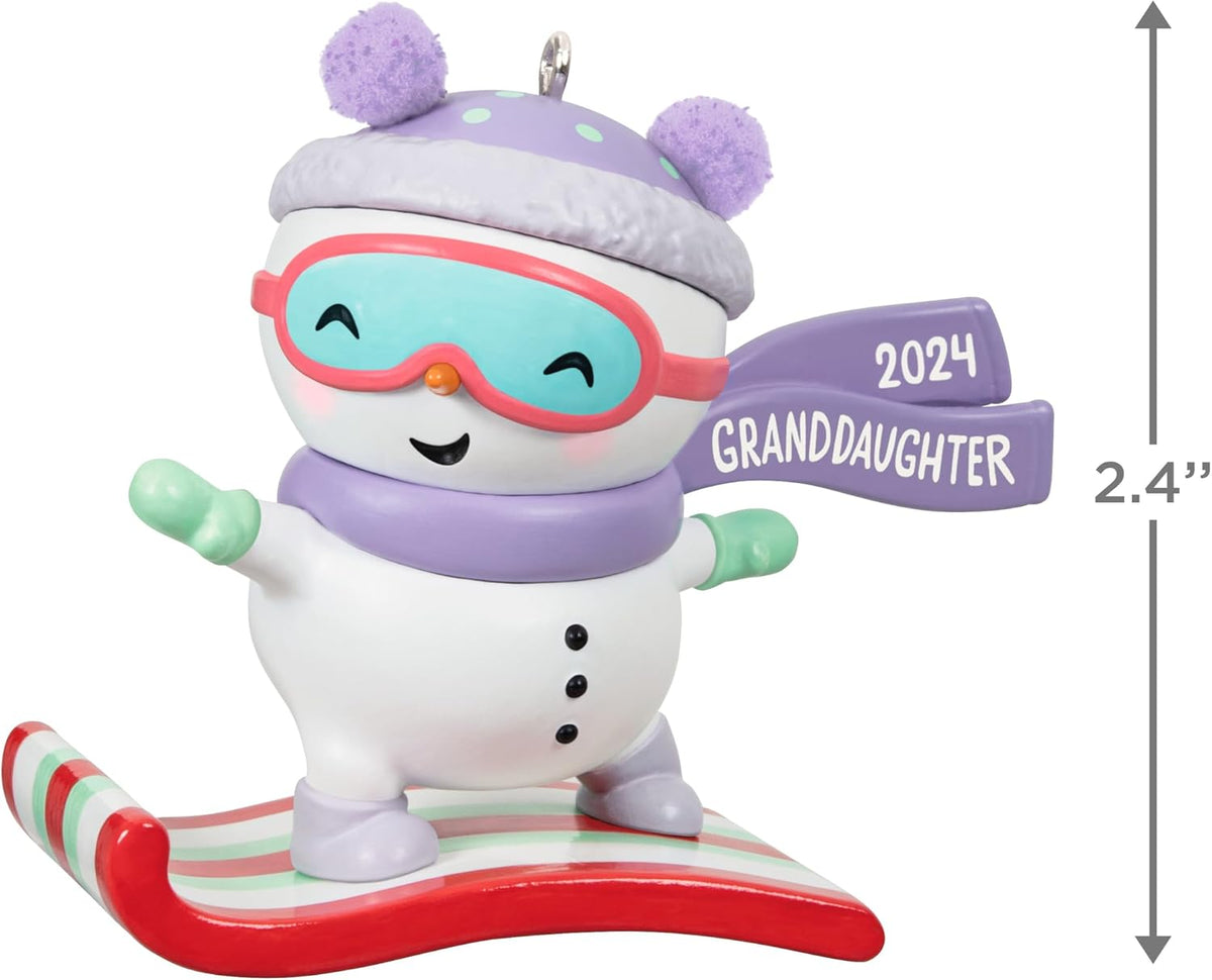 Hallmark Keepsake Adorno de Navidad 2024, muñeco de nieve de snowbo...