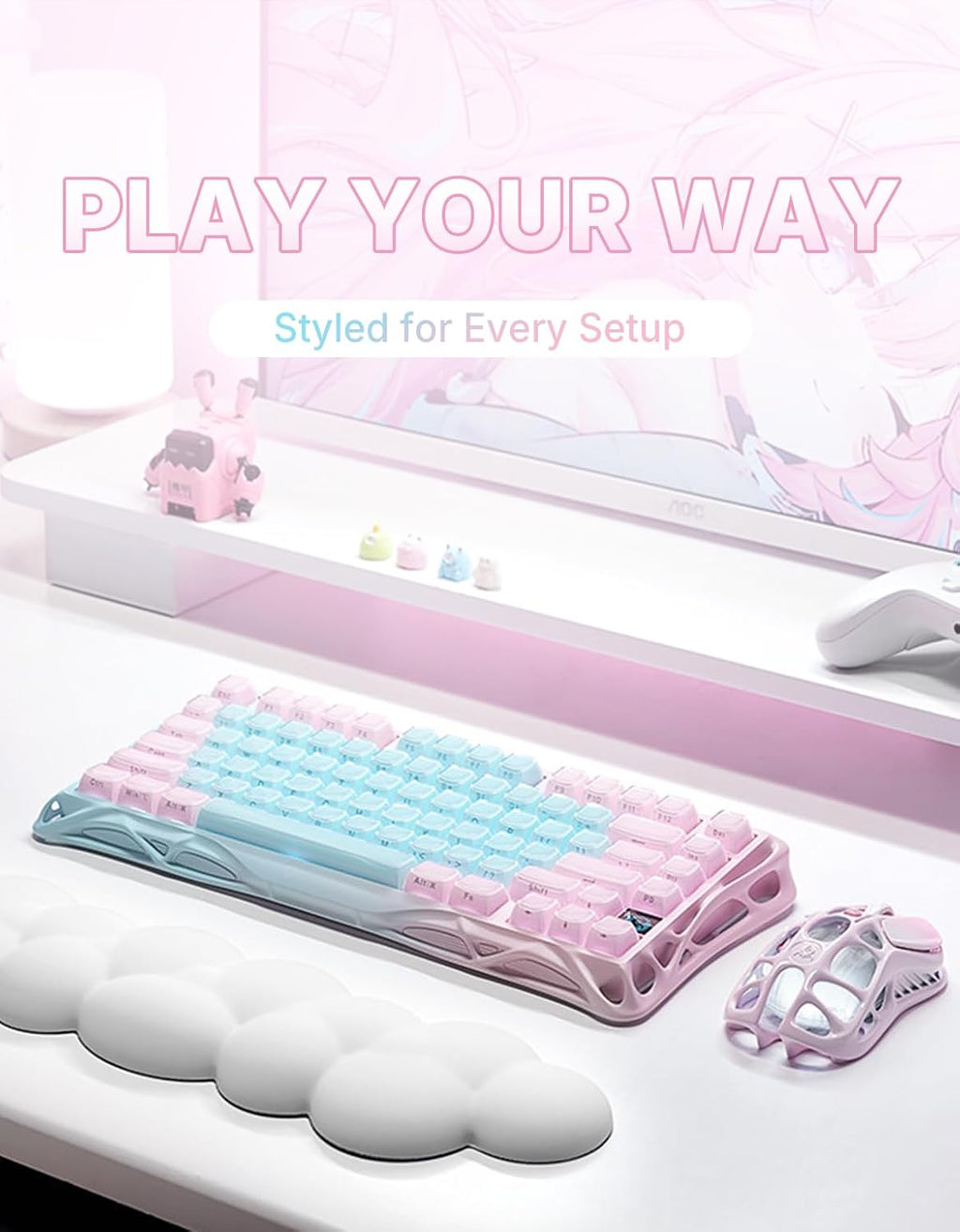 Teclado para juegos GravaStar Mercury K1 Lite 75%, teclado inalámbr...