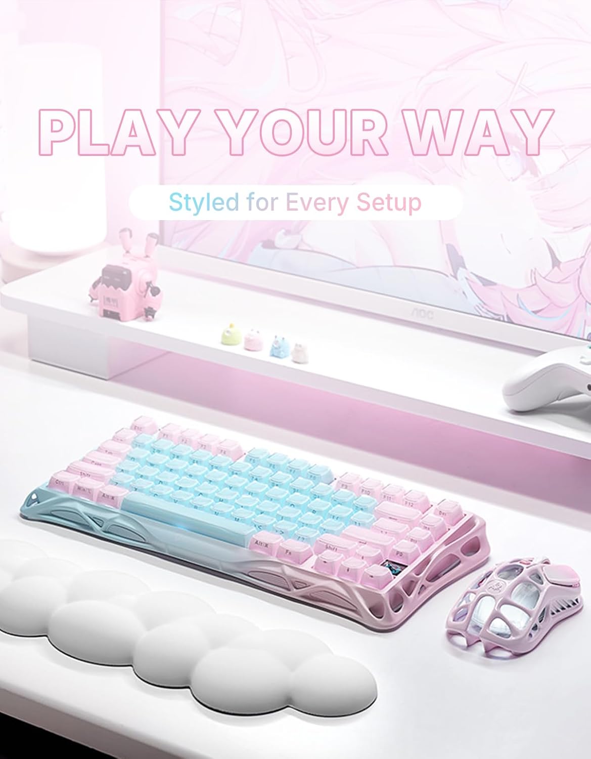 Teclado para juegos GravaStar Mercury K1 Lite 75%, teclado inalámbr...