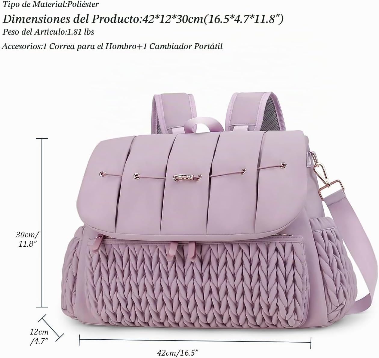 Lmbabter Bolsa para pañales, mochila de mensajero, mochila de viaje...