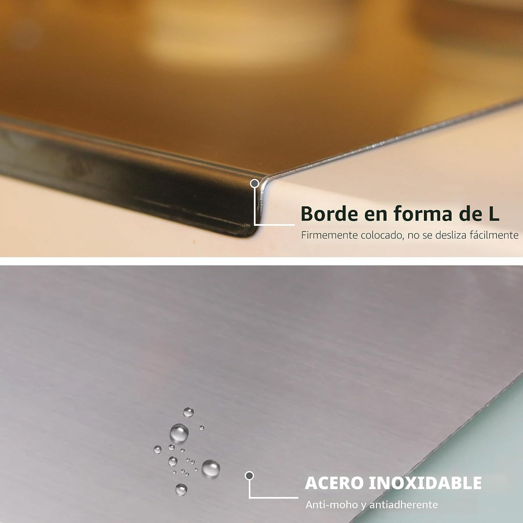 Tabla de cortar para cocina, tabla de cortar de acero inoxidable de...