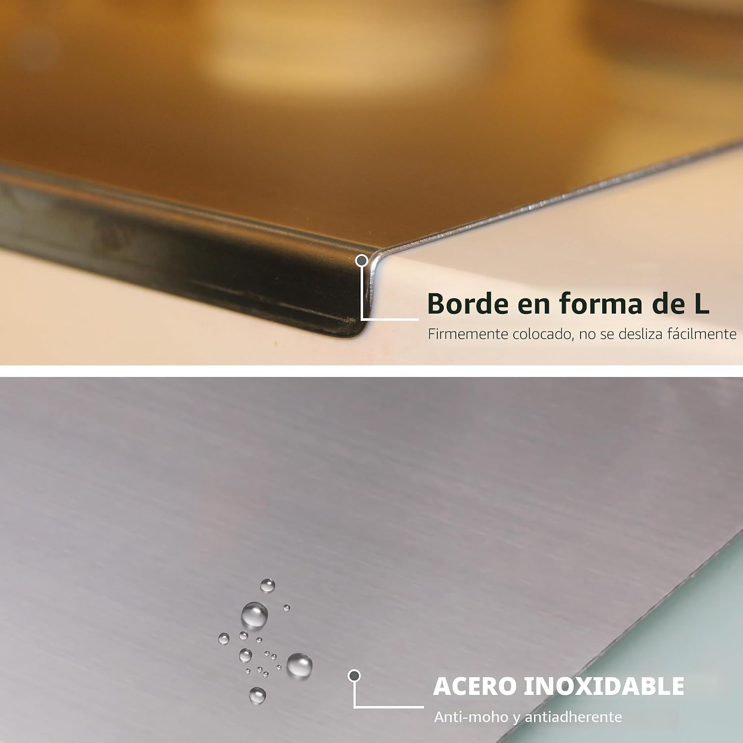 Tabla de cortar para cocina, tabla de cortar de acero inoxidable de...