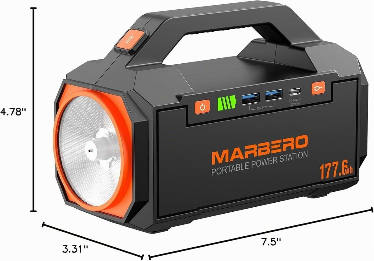 MARBERO Estación de energía portátil de 150 W, 177.6 Wh, generador...