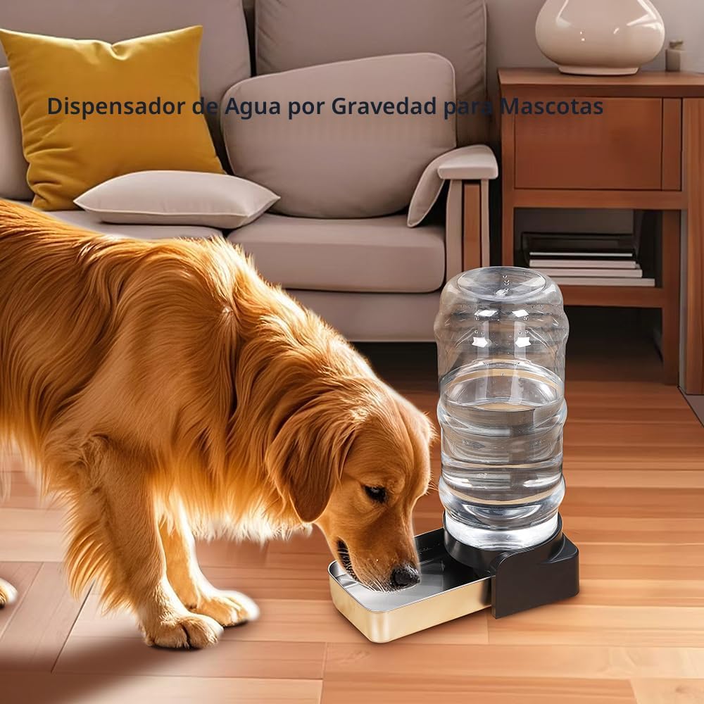 PAKEWAY Dispensador de agua para perros de 2.4 galones: gran capaci...