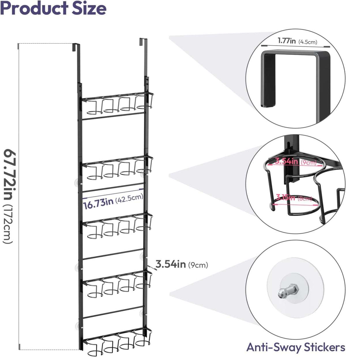 SWTYMIKI Organizador de botellas de agua de 5 niveles, soporte para...