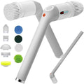 Limpiador eléctrico giratorio, cepillo limpiador de baño con cuerpo completo IPX7 impermeable, limpiador de ducha con mango largo, cepillo de limpieza eléctrica con 9 cabezales de cepillo, limpiador inalámbrico para cocina, bañera, azulejos, galss, suelo