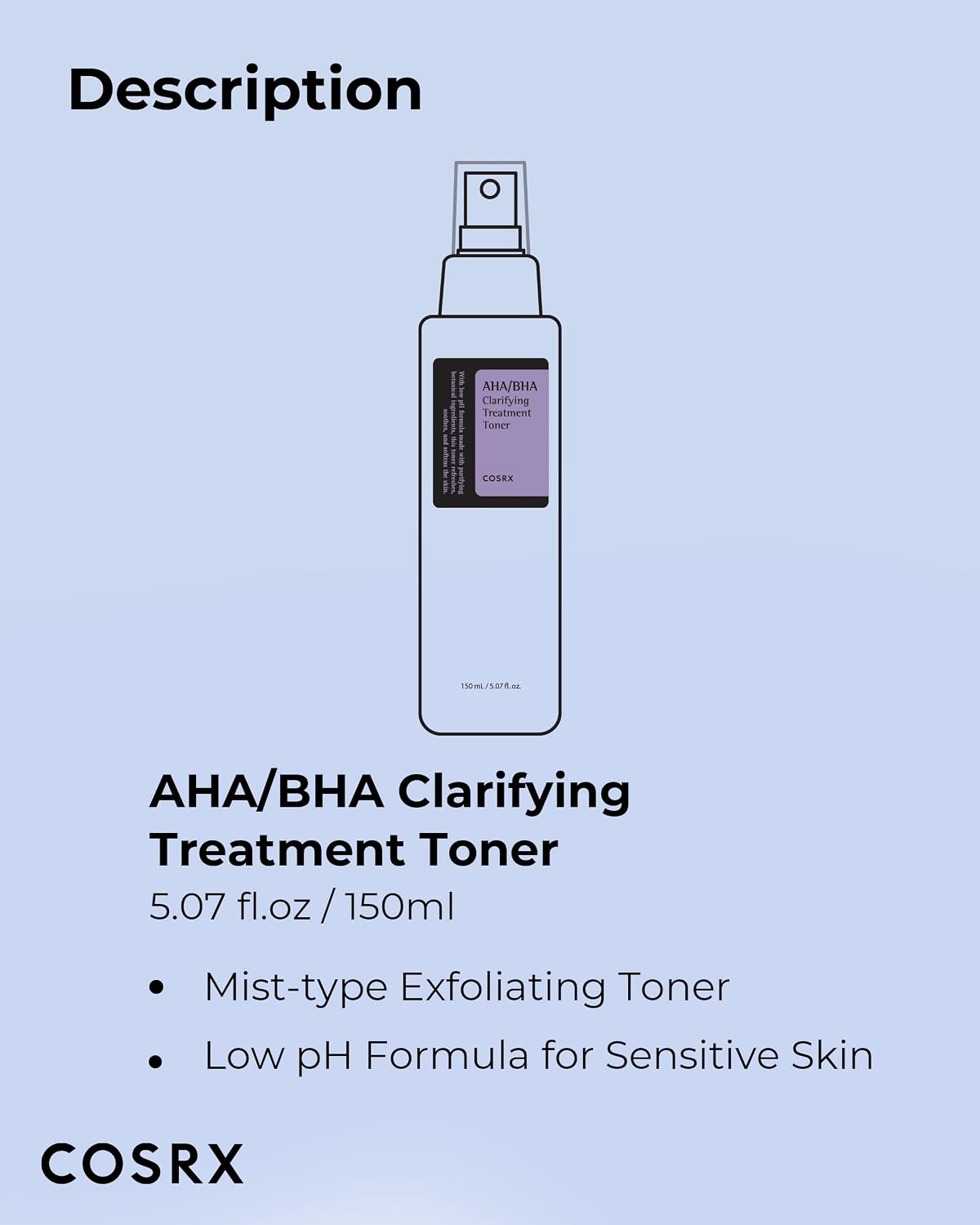 Tónico de tratamiento COSRX AHA\/BHA para puntos blancos y poros ob...