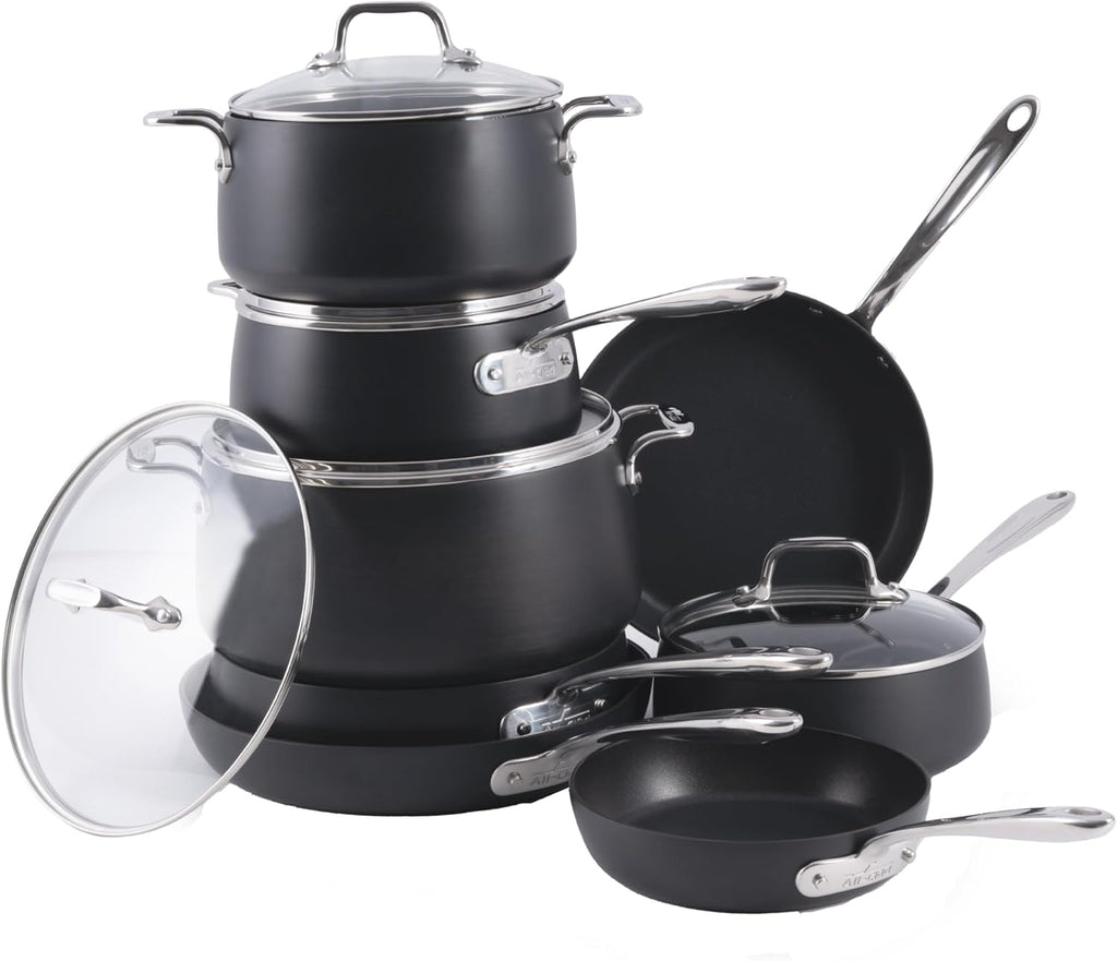 All-Clad HA1 - Juego de utensilios de cocina anodizados duros antia...
