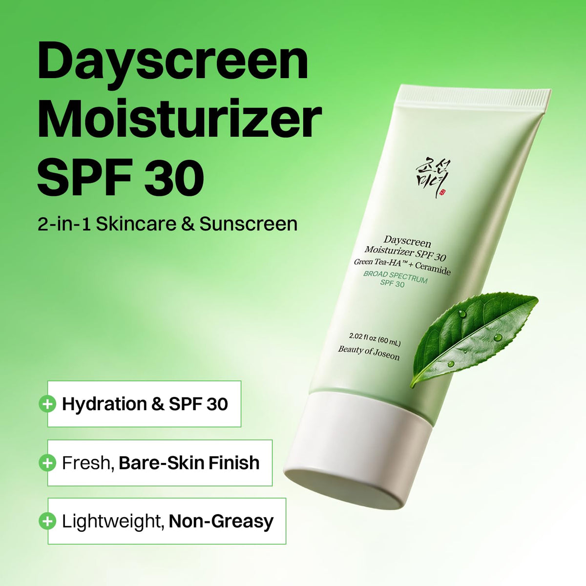 Belleza de Joseon Protector solar hidratante Dayscreen SPF30 GreenT...