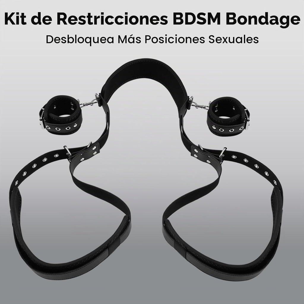 Sex Bondage BDSM Kit de restricciones de cama con esposas del cuell...