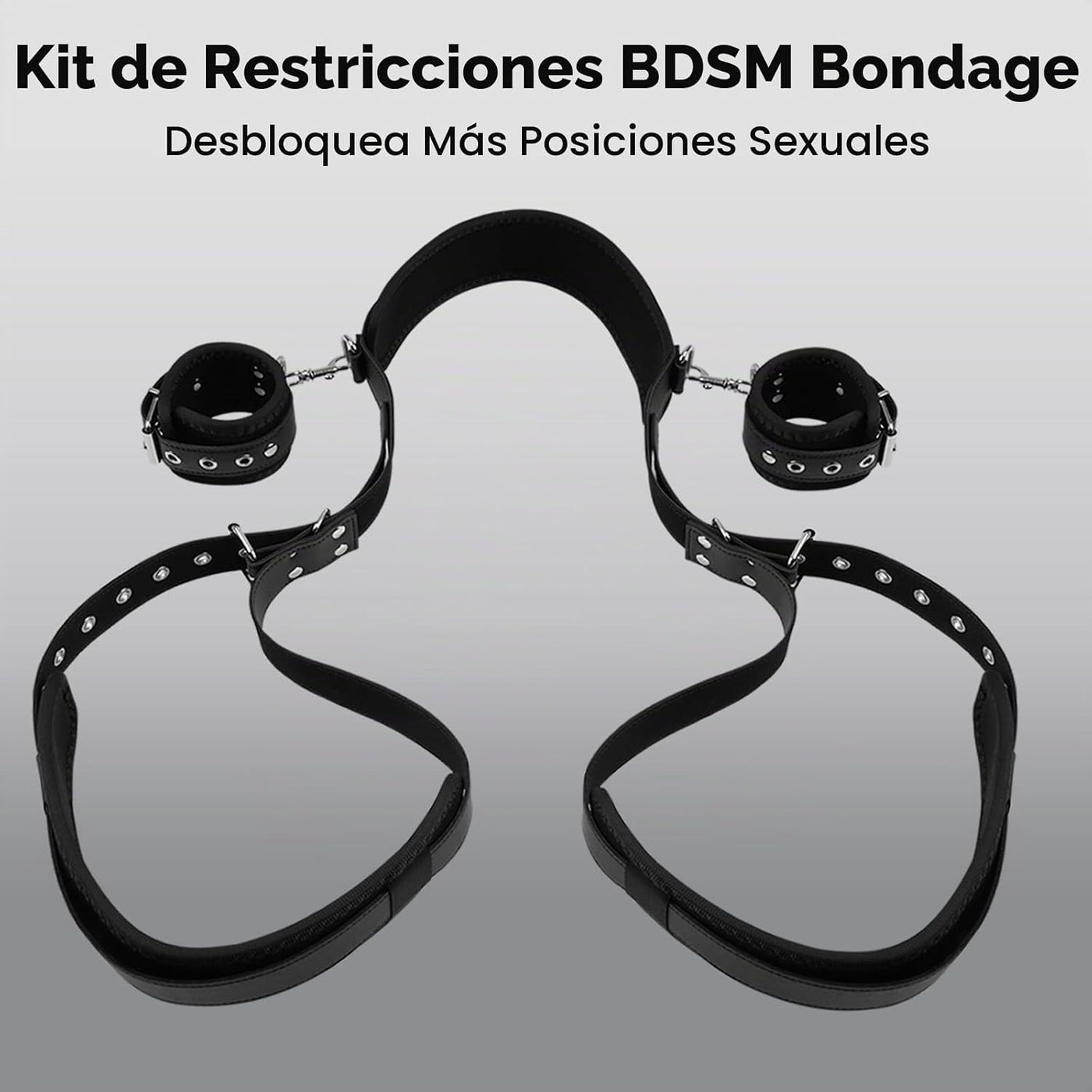Sex Bondage BDSM Kit de restricciones de cama con esposas del cuell...