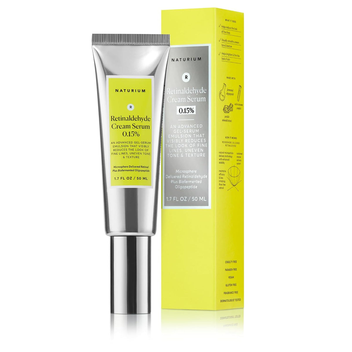 Suero de Crema de Reti Aldehído Naturium 0.15%, Suero Facial Potenc...