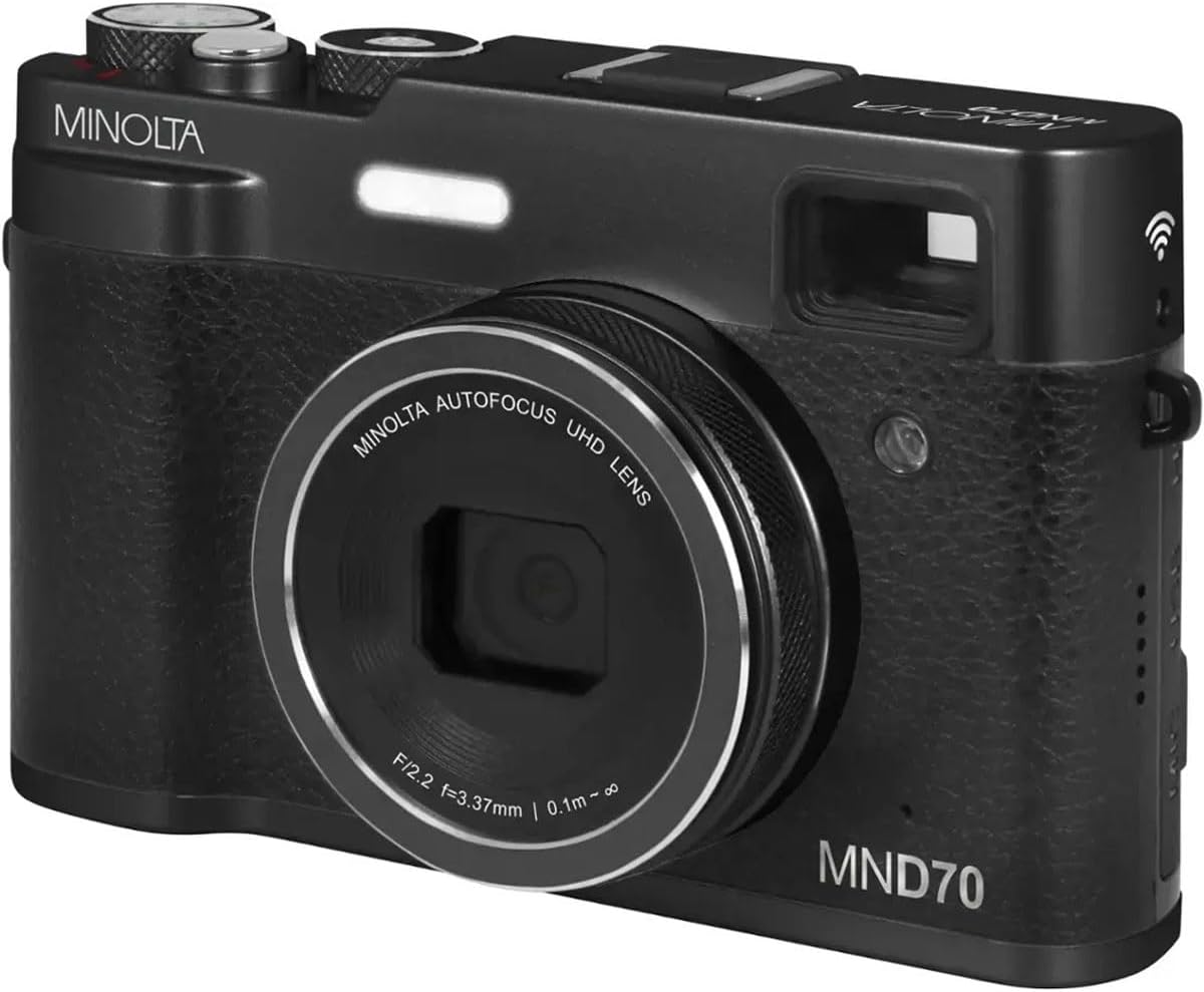 Minolta Cámara digital retro \u2013 Compacta de 48MP con enfoque au...