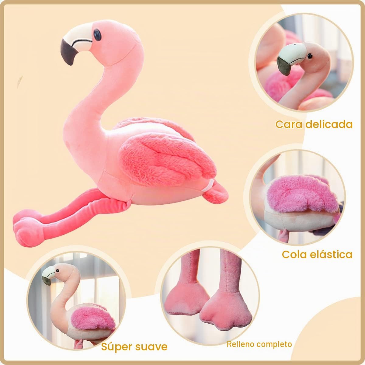 AIXINI Juguetes de peluche de flamenco suave de 35.4 pulgadas, flam...