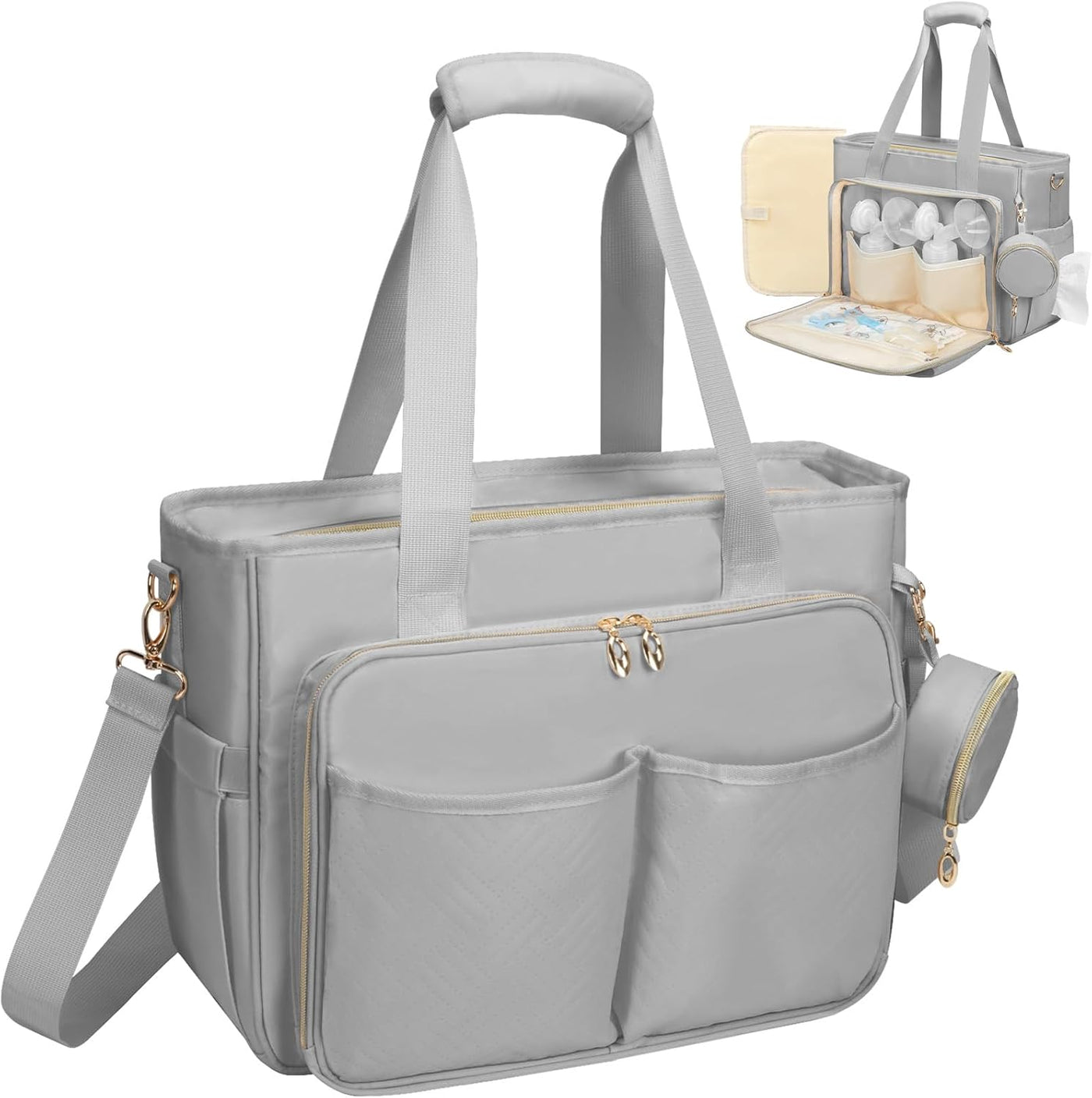 GDNasist Bolsa de pañales, bolsa de pañales de viaje de gran capaci...