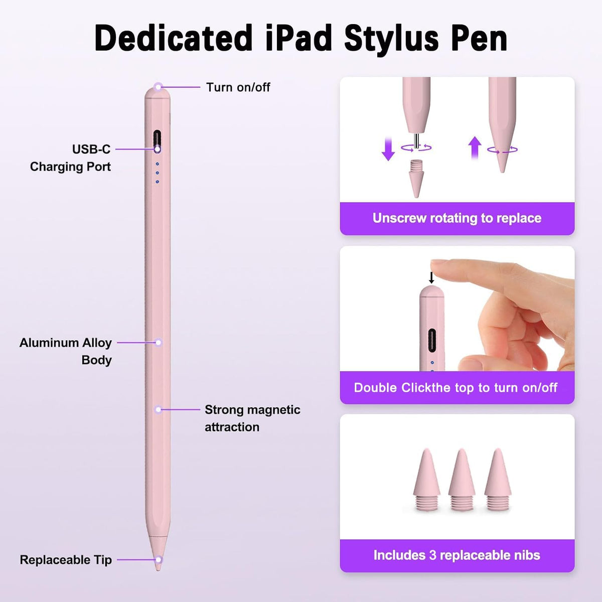 Lápiz óptico para Apple iPad de 6ª a 11ª generación 2026-2018, paqu...