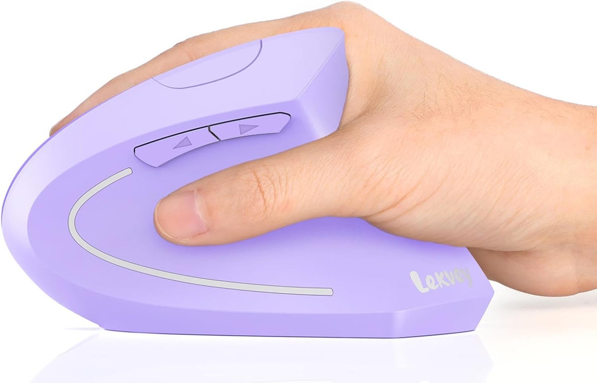 Lekvey Ratón ergonómico, ratón vertical inalámbrico recargable, mor...