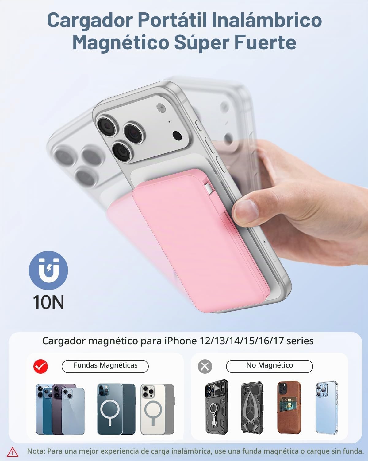 Gawegar para cargador portátil MagSafe, banco de energía magnético...