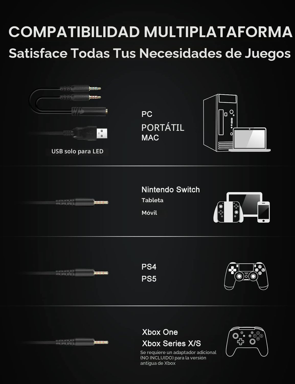 Auriculares para juegos con cable ZIUMIER para PC, PS5, PS4, Xbox S...