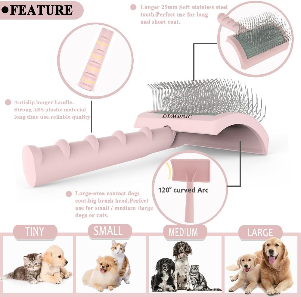 LBMBAIC Cepillo Slicker Súper Denso y Suave para Perros de Pelo Gru...