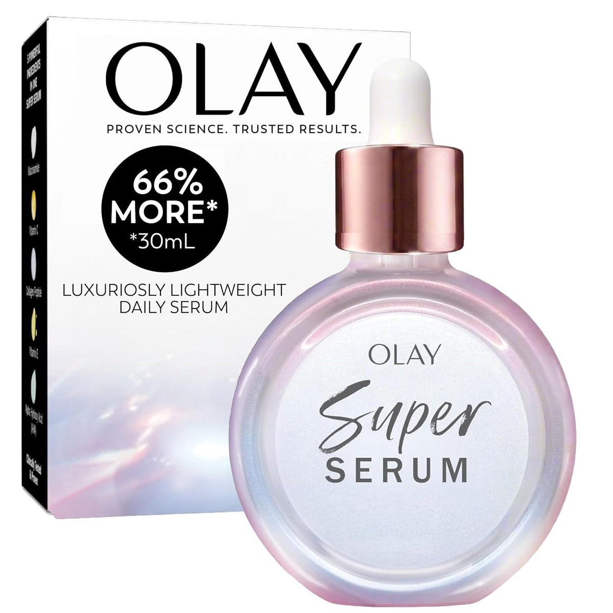 Olay Super Serum - Suero brillante para la cara, niacinamida activa...