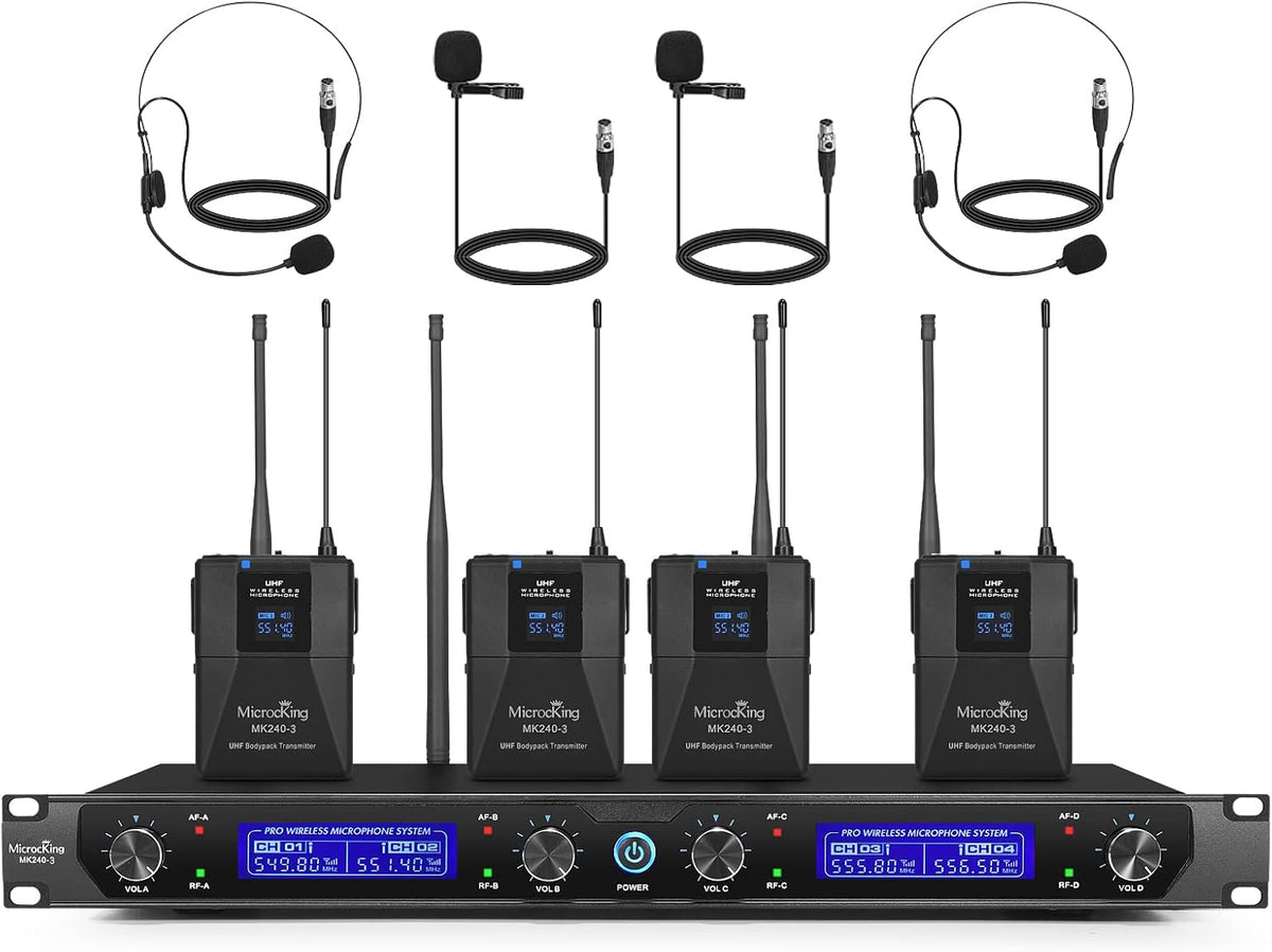 Sistema de micrófono inalámbrico MicrocKing 4 Bodypacks para clase...
